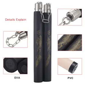 Traditional Martial Arts Dragon Sponge Twin Staff Iron Chain, chainsticks,Adult Morning Exercise Performance Foam Non-Slip Two Sections nunchucks Four Colors Available