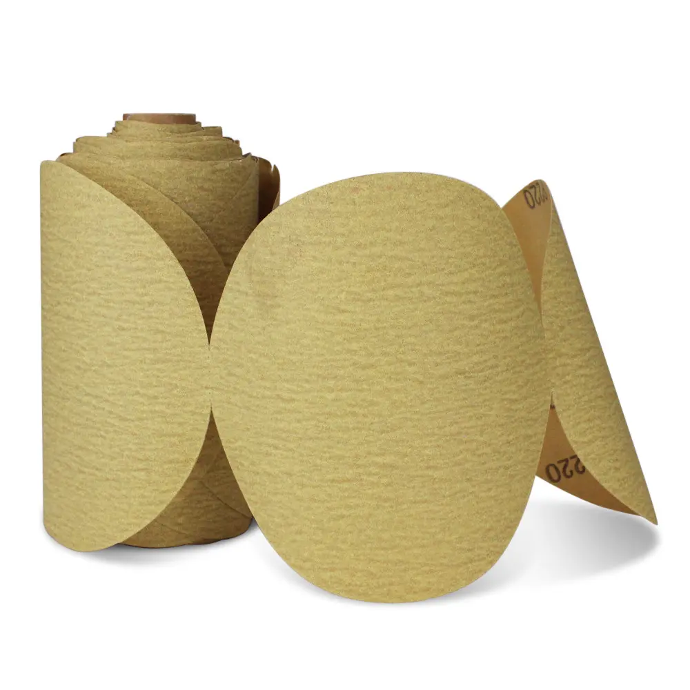 6" PSA Gold Self Adhesive DA Sanding Disc Rolls - 100 Pack