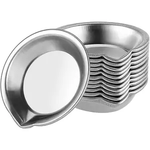 12pcs Small Round Stainless Steel Paint Mixing Palette Tray for Artist Watercolours and Makeup