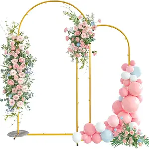 Arch Backdrop Stand, Set of 2 Metal Arch Stand (7.2FT+6FT),  Wedding Arch Frame for Party,  Shower, Holiday, Ideal for Balloon Flower