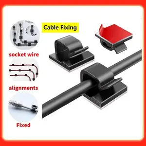 10/20pcs Wire Management Clips, Desktop Office Cable Organizer, Multi-Functional Hook Self-Adhesive Wire Tie, Car Dashboard Clip, Headphone Holder
