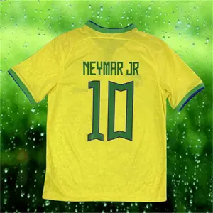 2022 Away Home Short sleeve 10 Neymar Yellow Soccer Jersey