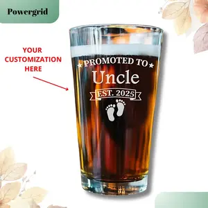 [CUSTOMIZED] Uncle Pregnancy Announcement, Promoted to Uncle Est 2025, Custom year Personalized Beer Glass