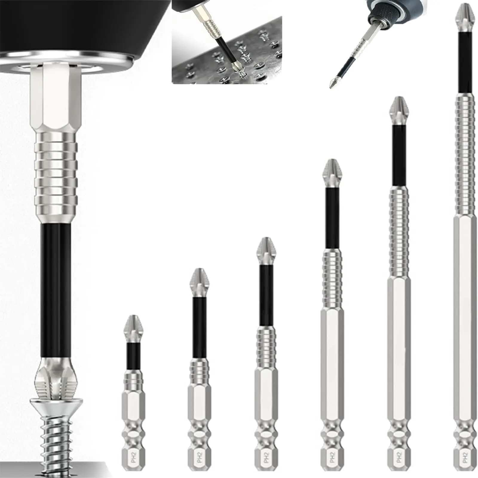 K5 Impact Driver Bit Set,Impact-Resistant and Non-Slip Bit,Titanium Alloy Impact Non-Slip Cross Head,High Magnetic Screwdriver Drill Bit