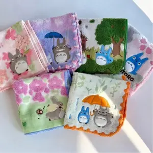 6pcs Super Cute Cotton Hand Towel Wash Cloth Coaster for Bathroom Kitchens Home Decor Cleaning Cloth Absorbent Gift Idea Decorativetowels Set 25cmX25cm Anime Jacquard Patterns