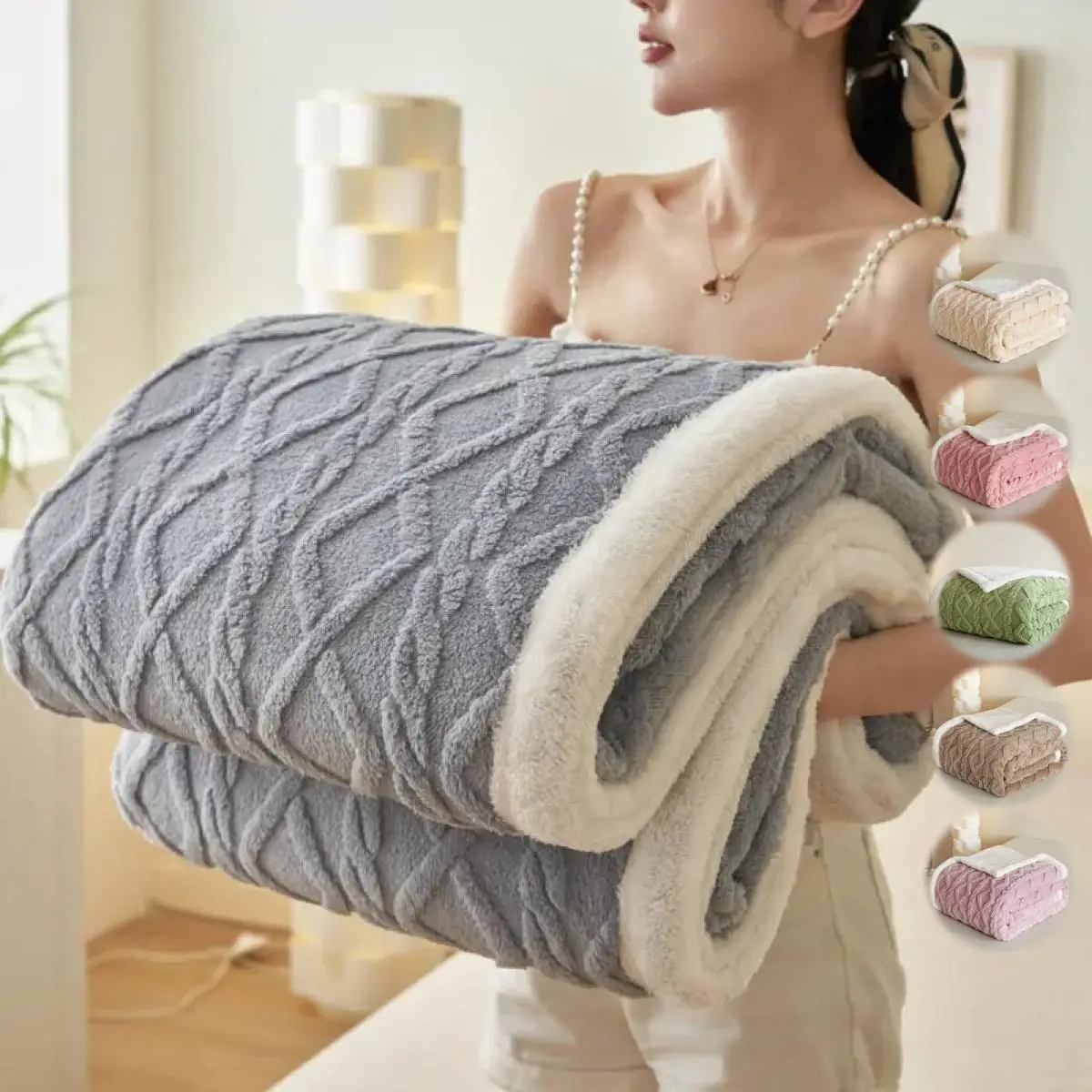 Jacquard Blanket, 1 Count 400GSM Soft Comfortable Warm Throw Blanket, Bedding Supplies for Home Bedroom Sofa Couch Dormitory Travel