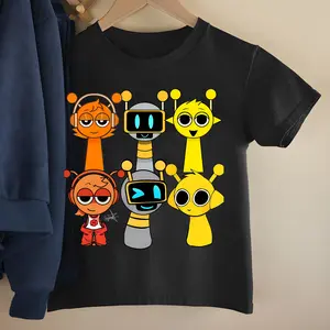 Cute Character Sprunkies Shirt, Sprunki Funny Shirt, Game For Boys And Girls Birthday Shirt, Game Shirt, Colorful Cartoon Character Shirt