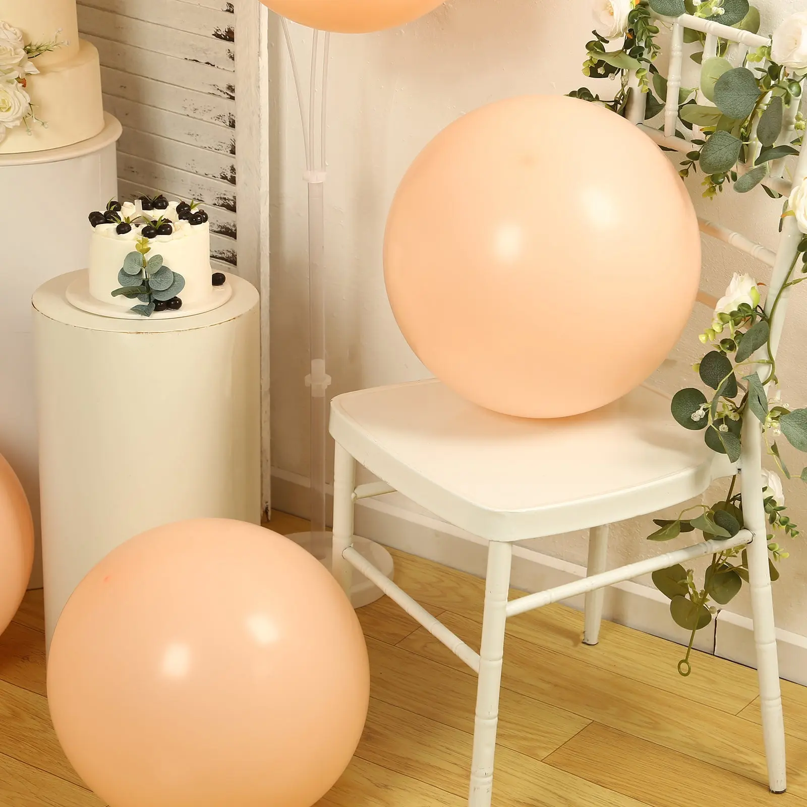 18-in Matte Pastel Blush Pink Biodegradable Thick Latex Balloons Set, 10-Pack Eco-Friendly Round Balloons for Party Decoration, Birthday, Wedding Home & Festive Supplies