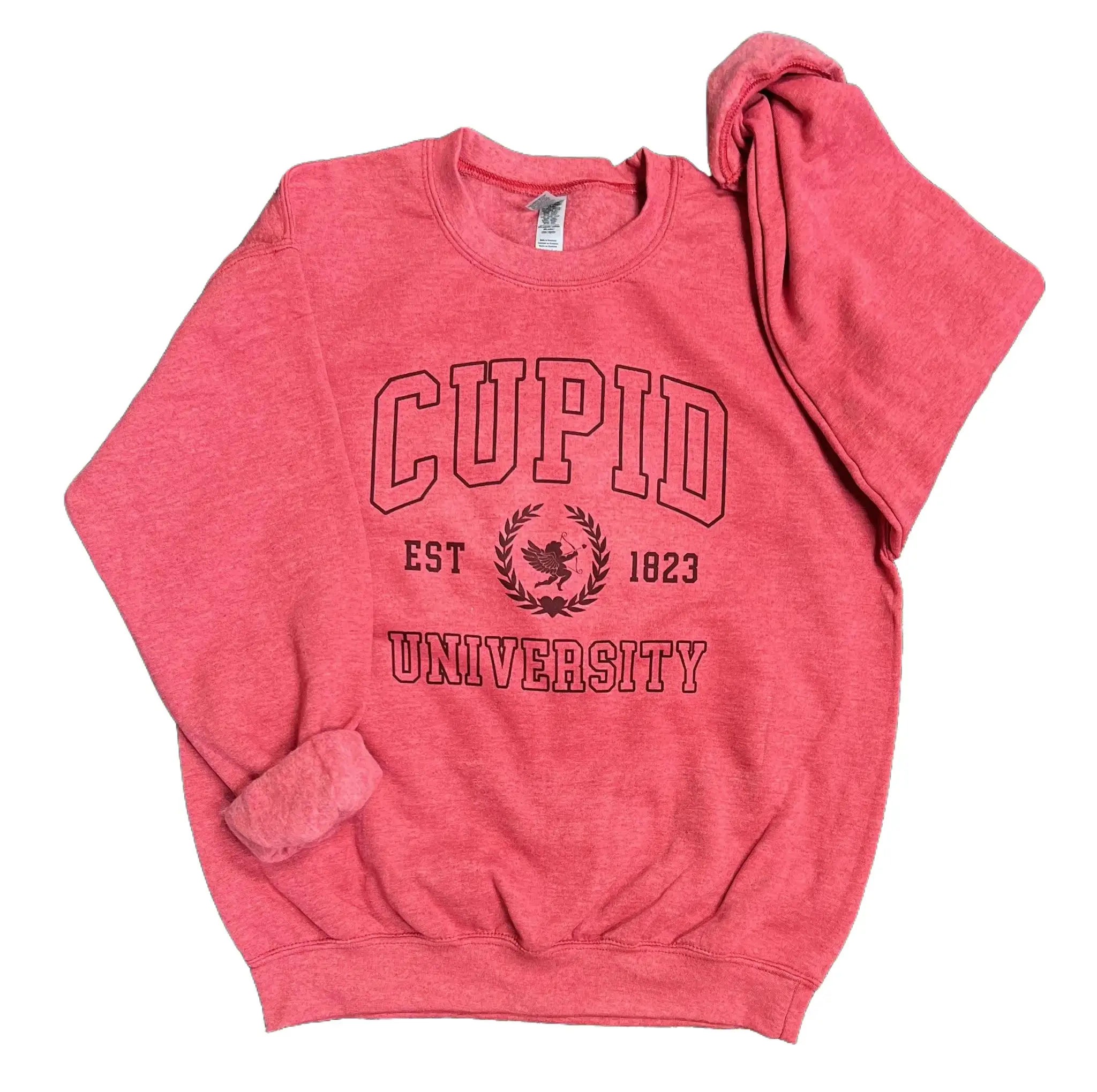 Cupid University on Heather Red Sweatshirt