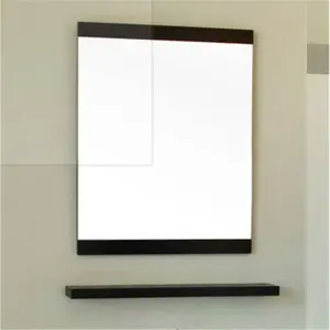 212 MAIN 23.6 in Rectangular Wall-Mounted Mirror - 0.6 in Black Wood, Waterproof Indoor Furniture Decor