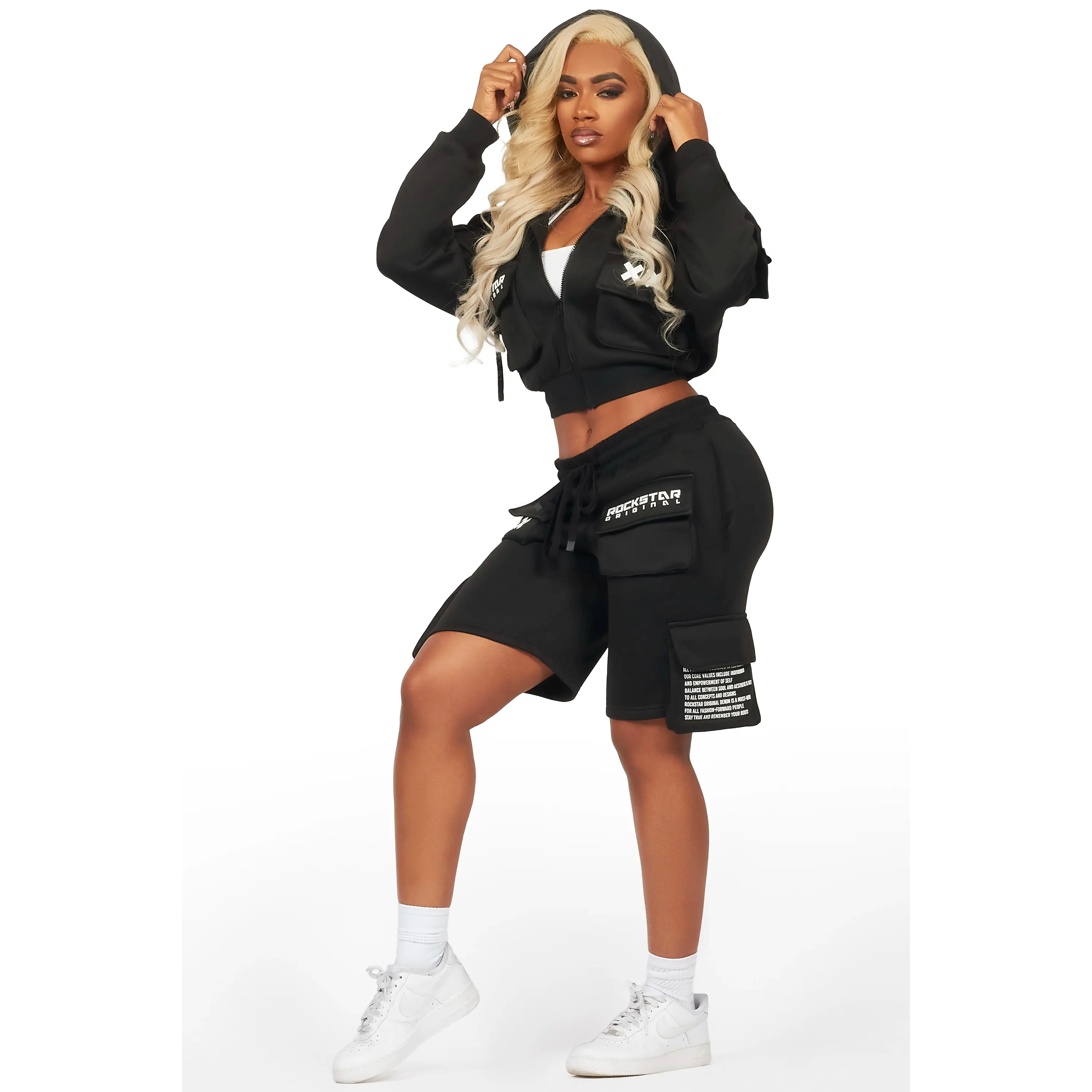 Natanya Black Cargo Short Set Natanya Black Cargo Short Set