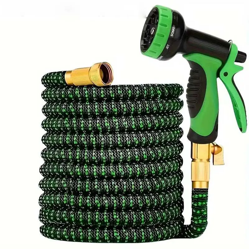Expandable Garden Hose 3x with 10 Spray Patterns, Flexible No-Kink Water Hose, Brass Connectors, Ideal for Outdoor Gardening, Garden Retractable Hose, Kink Resistant Hose
