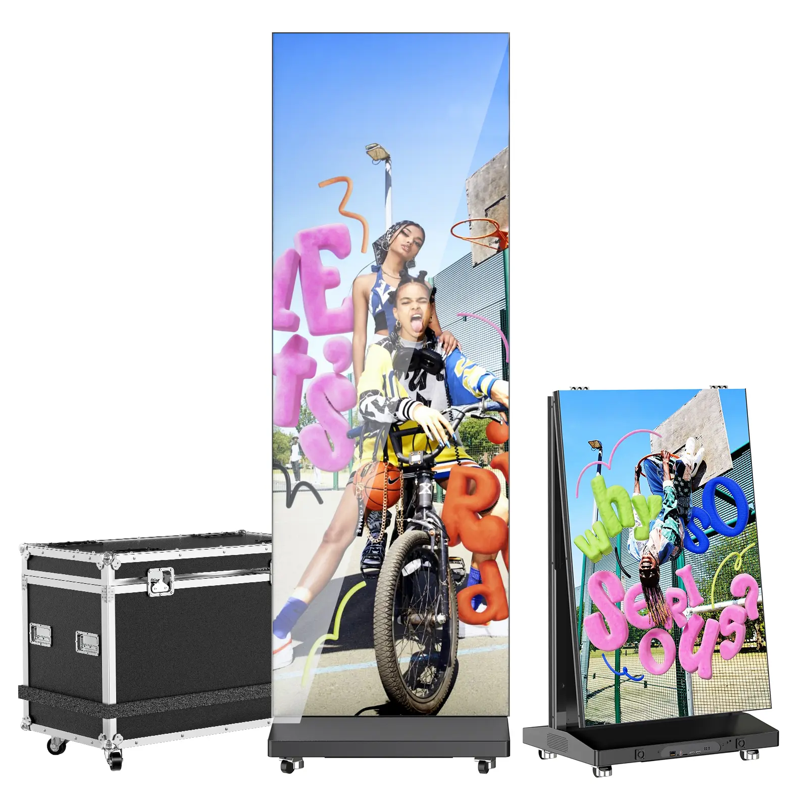 MWE P1.86 LED Poster Screen – Indoor Foldable Splicing Display, GOB Shockproof, USB Plug-and-Play, WiFi & App Control for Events, Rental & Retail Ads