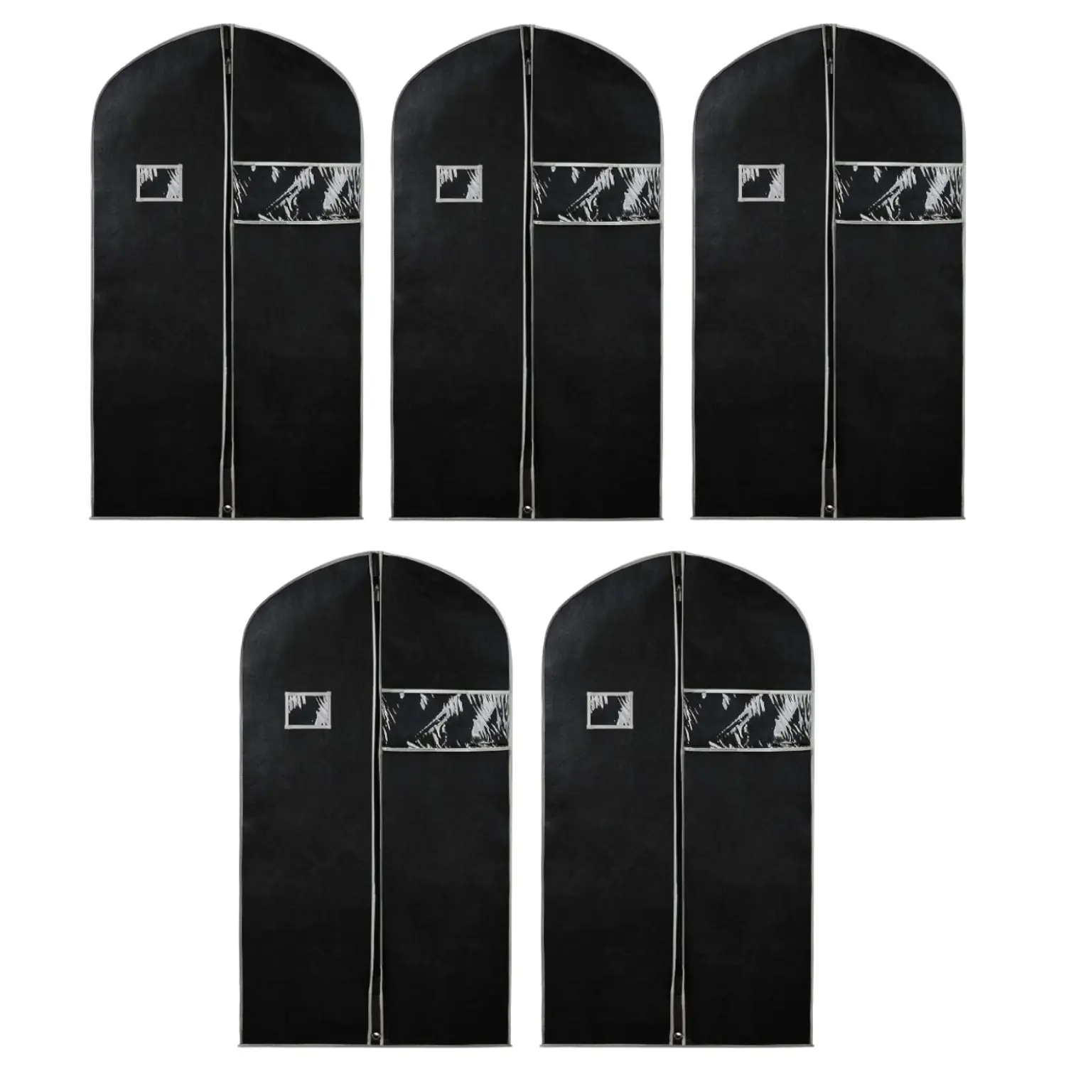 5Pcs 40inch Suit Bag,Garment Bags for Hanging Clothes, Suit Bags for Closet Storage, Garment Bags for Storage Suits,T-shirts, Jackets and Coats (Black & Grey) - Home Improvement.