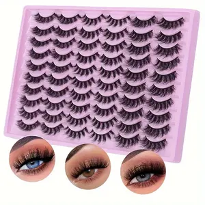 30 pairs of luxurious fluffy false eyelashes -3 5D cat eye effects - dense natural faux mink - low allergy, reusable, creating a perfect makeup look, longer looking eyelashes, High quality eyelashes, Eyelash Extensions