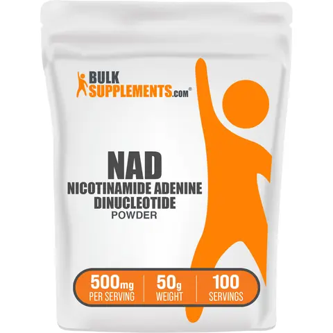 BulkSupplements NAD Nicotinamide Adenine Dinucleotide Dietary Powder - 50g, 500mg per Serving, Anti-Inflammatory, Memory & Focus Support, Heart Health, Natural, Sugar-Free, Gluten-Free, Unflavored, Adult Single Item