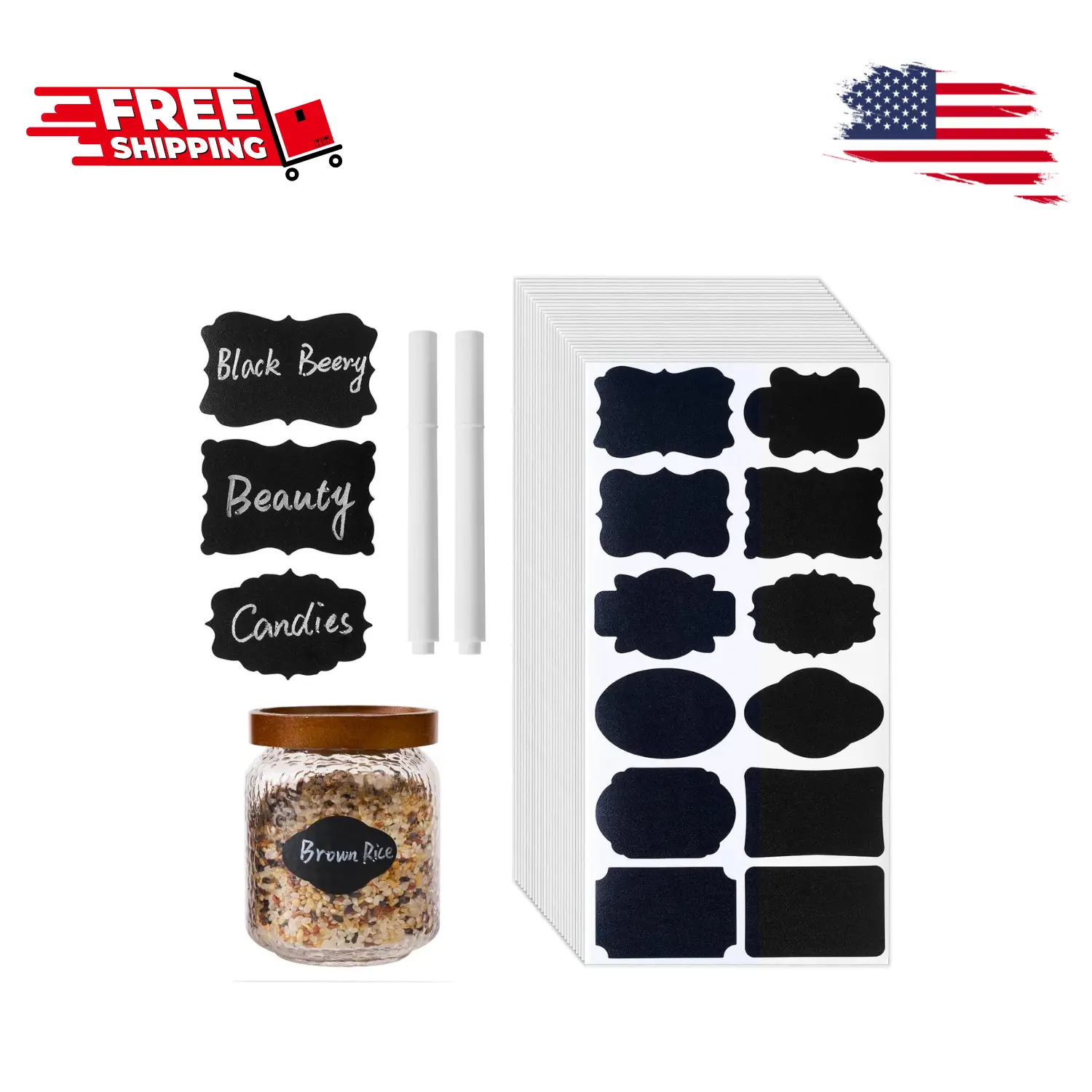 360Pcs Chalkboard Labels – 2.1x1.4 Inch Reusable Blackboard Stickers