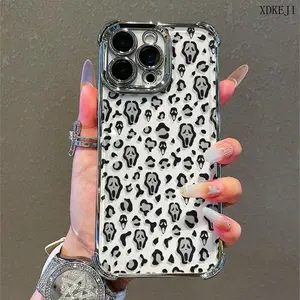 Scream Mask Mobile Phone Case, Designed With Spooky Faces And Wild Patterns, Suitable For IPhone 17 Air, 16, 15, 14, 13, 12 And 11 Pro Models, Made Of TPU Material, And Provides Shockproof Protection. Perfect For Family, Friends, Children, Birthdays
