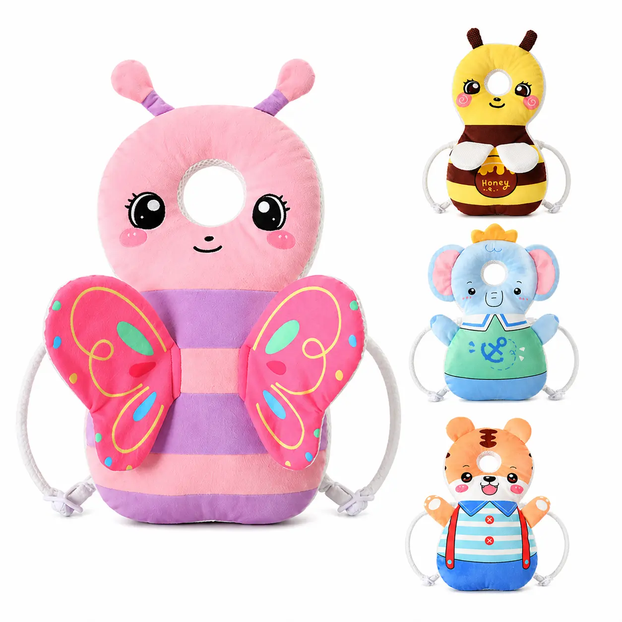 Unisex Baby Head Protector Backpack - Lightweight, Adjustable, Breathable Bunny Anti-Fall Cushion for Crawling, Walking Toddlers Infant Safety Pillow