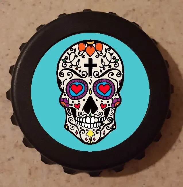 G29 Turquoise Sugar Skull Bottle Opener