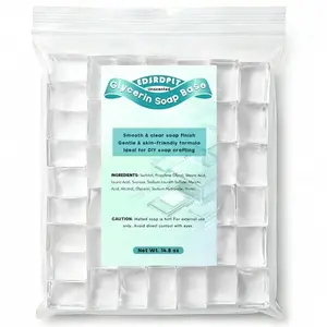 14.8oz Clear Glycerin Soap Base Cubes Pre-Cut Soap Blocks Melt and Pour Soap Base for DIY Soap Making Beginners & Small Batch Crafts Transparent