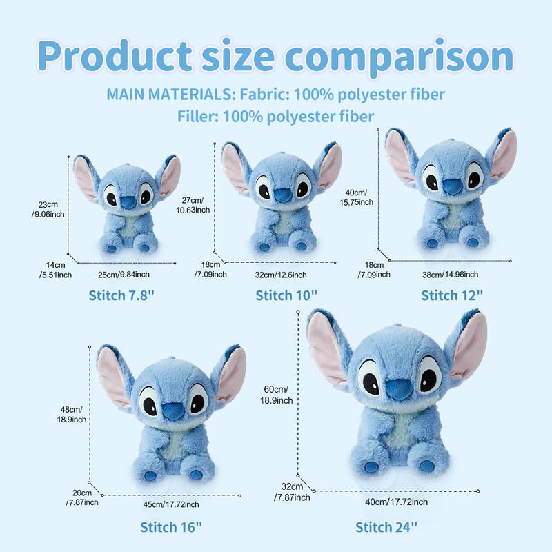 Disney Series-Basic Stitch Doll Plush Toy Decorative Children's Gift 10inch&16inch,Birthday gifts, Festive gifts,Holiday Haul surprises,Bedroom decoration,sofa Snuggle Bear weighted stuffed animal
