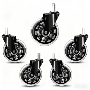 Wheels for Office Salon Chair Replacement Universal Fit 3 Inch Casters Heavy-Duty, Fits 98% Chair for  Floor (5)