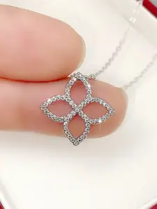 1 PC Elegant Cubic Zirconia Dainty Charm Necklace Pendant For Women For Valentine's Day Gift Engagement Jewelry