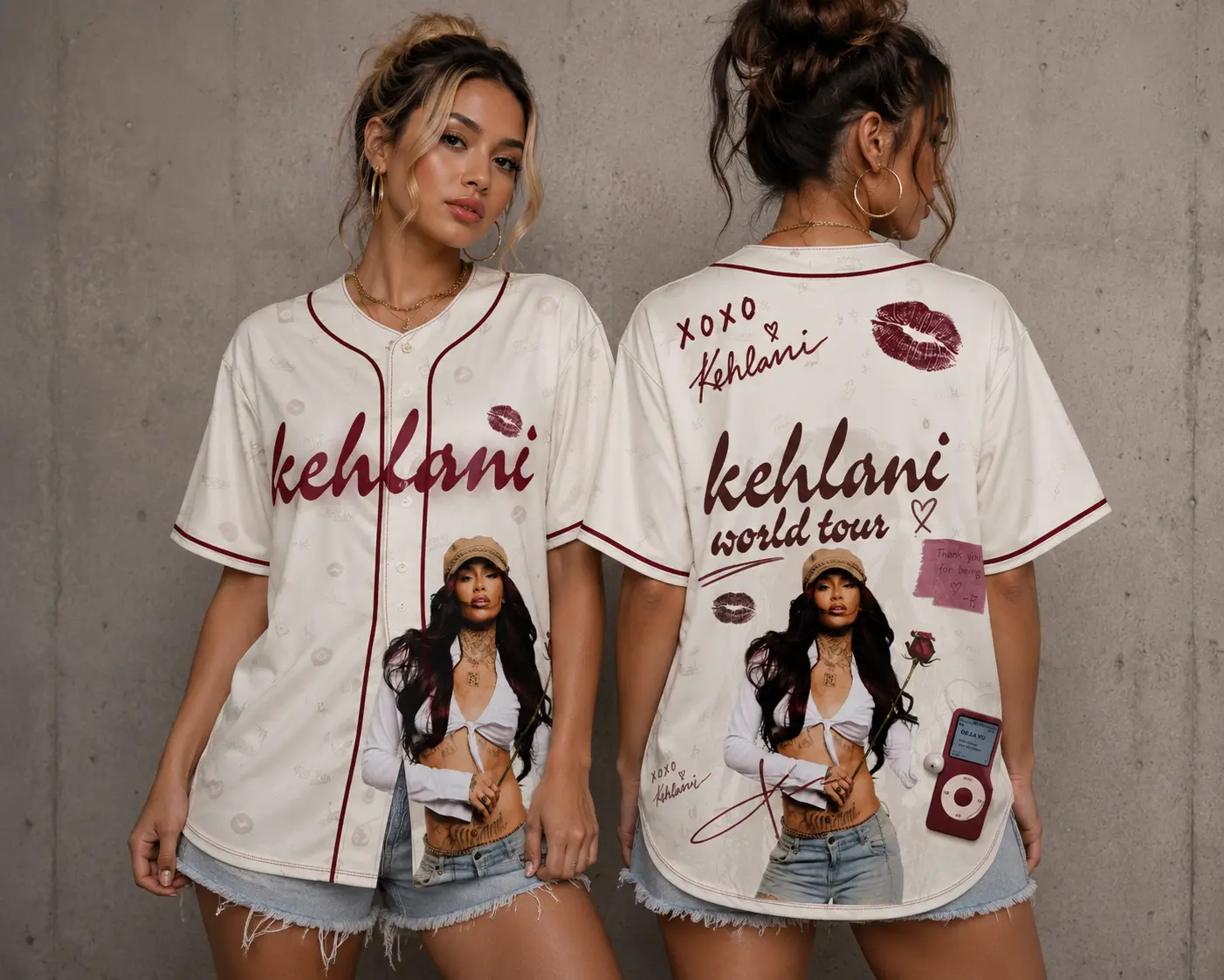 Kehlani World Tour 2026 Graphic Baseball Jersey, Unisex Vintage Streetwear Button Up Shirt Oversized Hip Hop Merch