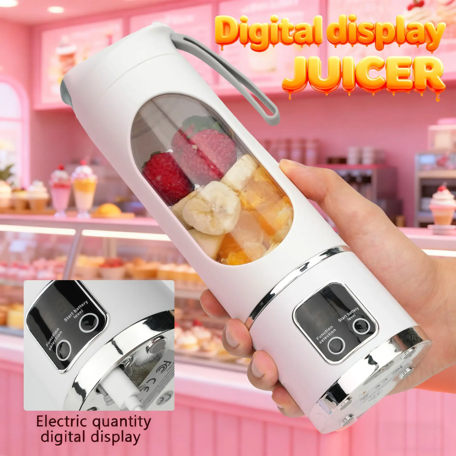 Ultimate Portable Blender! USB Rechargeable & Compact for Smoothies On-The-Go - Perfect Travel, Back To School & Gym! Leak Proof Design, Makes Shakes & Baby Food in Seconds cup juicer rechargeable mini blender vegetable