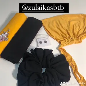 Black & Yellow 5pc Hijab Bundle