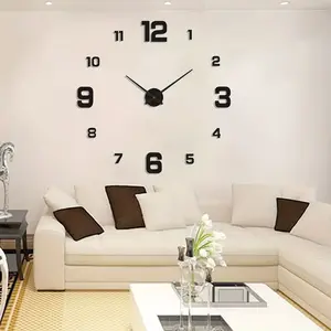 Silent Wall Clock - Elegant Nordic Style, No-Drill Installation, Polyurethane, Perfect for Living Room Decor, Living Room Decor|Modern Decor|Polished Finish, Wall Clock Living Room