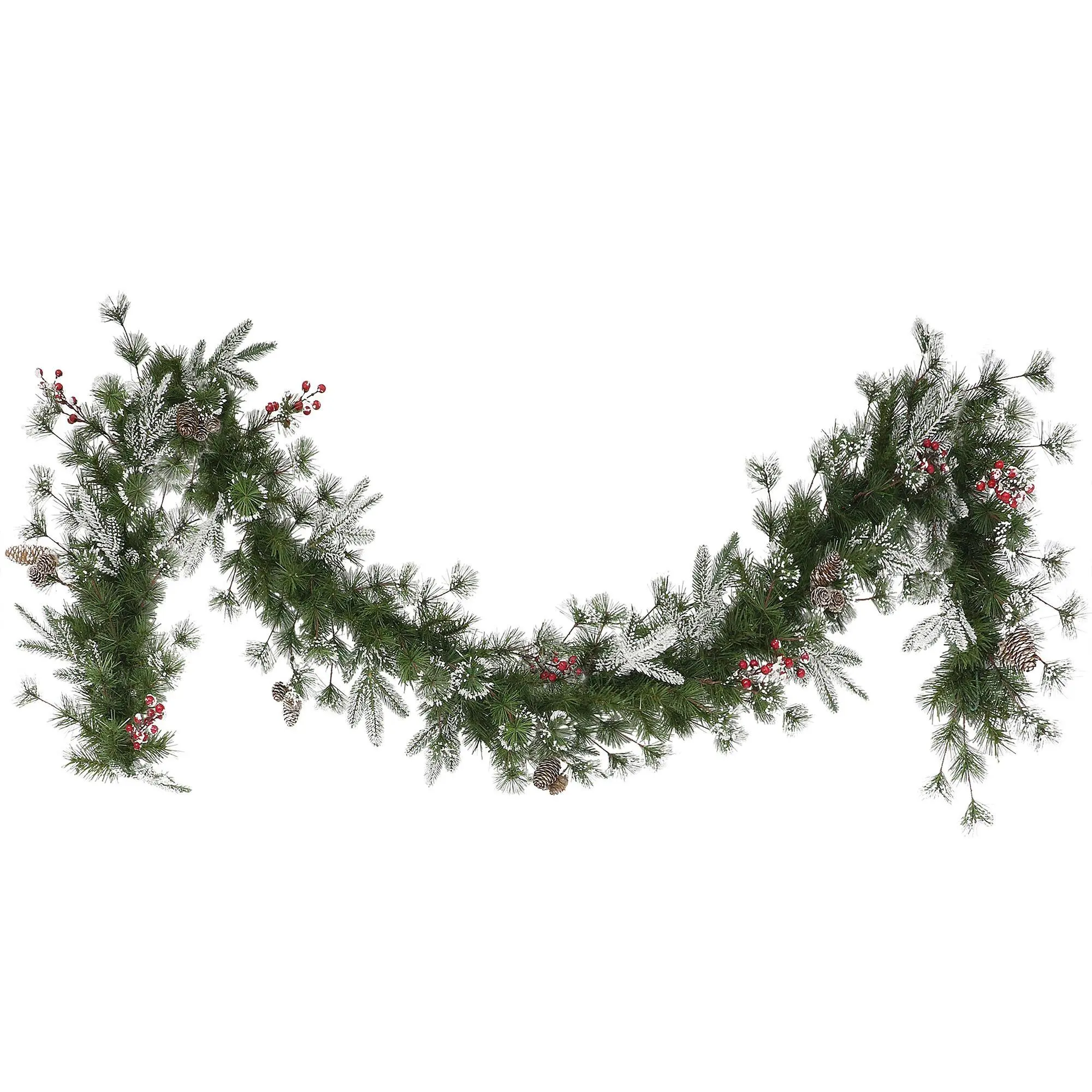 Puleo 9' x 10" Decorated Garland, Pine Cones &rries