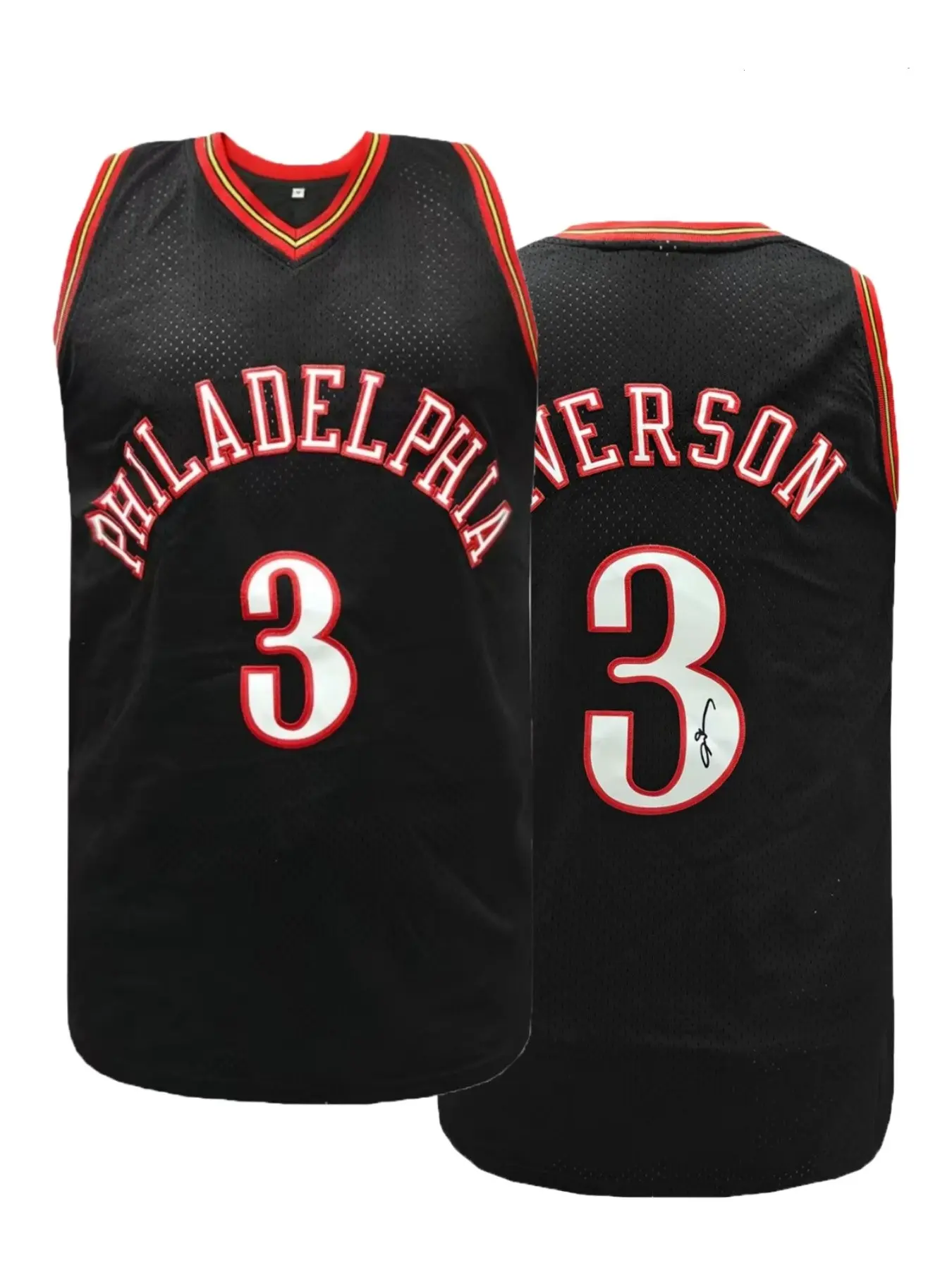 Men's Philadelphia #3 Embroidered Basketball Jersey, Stitched Name & Number with Signature Retro Throwback Sleeveless Basketball Shirt, Lightweight Breathable Jersey Breathable Sportswear for Men Women Youth, S-3XL