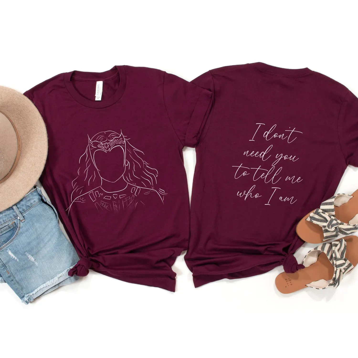 Scarlet Witch Tee, Hand Drawn Wanda T-Shirt, I Don't Need You To Tell Me Who I Am, Fandom Shirt
