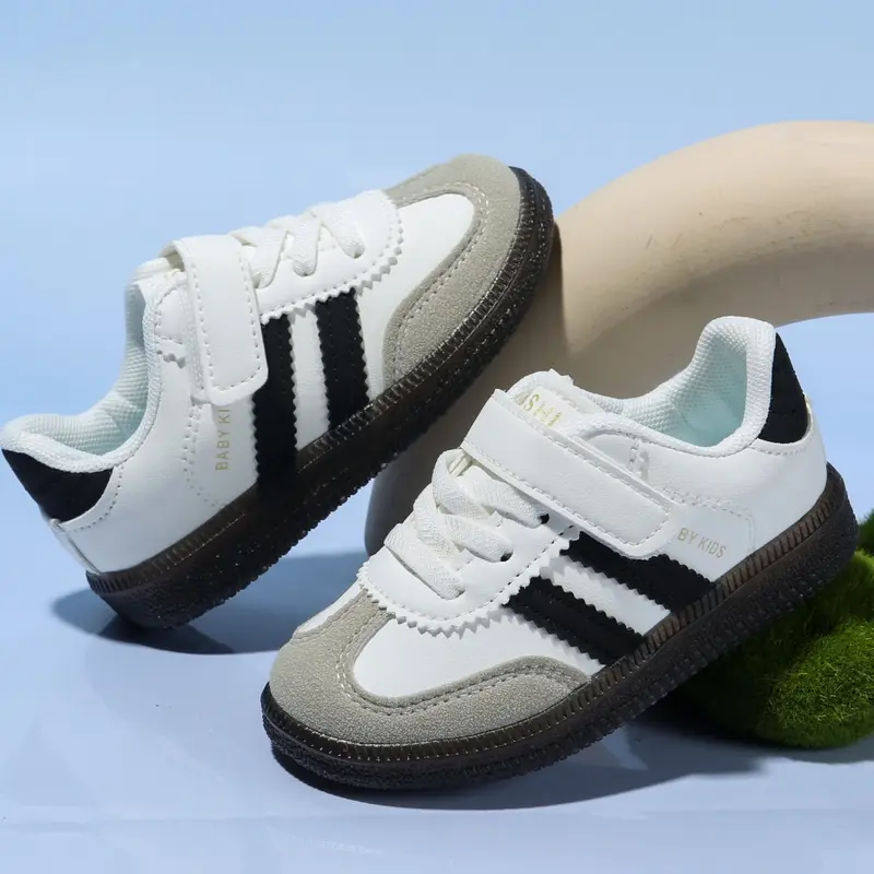 【Black Friday】All-Season Low-Top Casual Sneakers for Preschool Kids, Fashionable and Versatile Design with Striped Accents, Comfortable Shoes for Sports and Everyday Wear