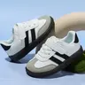 【Black Friday】All-Season Low-Top Casual Sneakers for Preschool Kids, Fashionable and Versatile Design with Striped Accents, Comfortable Shoes for Sports and Everyday Wear