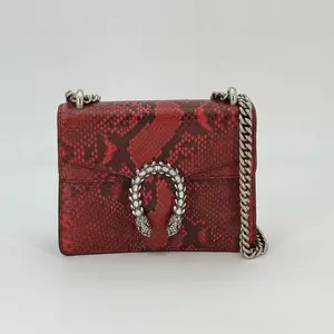 Pre-owned GUCCI python Shoulder Bags Red Small Dionysus Shoulder Bag