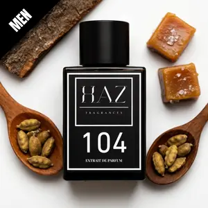 HAZ Fragrances 104 Extrait de Parfum - Deep Magnetic Fragrance with Red Ginger Smoky Woods & Bourbon Vanilla for Modern Masculinity