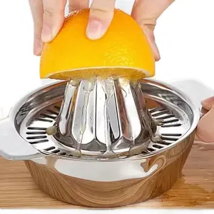 Premium 304 Stainless Steel Manual Citrus Juicer Hand Press Orange & Lemon Squeezer for Fresh Juice Kitchen Tool Fruit Extractor Utensils Portable Ergonomic Design