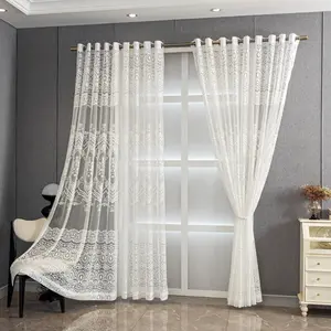 The new 2pc simple European-style finished gauze curtain Room Decor Curtain is suitable for bedrooms, living rooms and balconies. It can be easily installed with holes