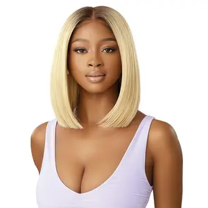 13×4 HD lace blonde bob wig human hair glueless straight bob wig T4/613 wear and go wig for woman natural hairline