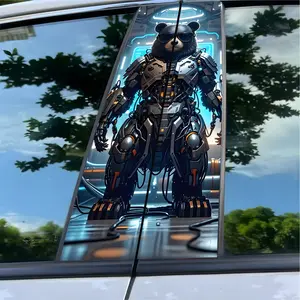 Car Door Trim Sticker Mechanical Bear Vinyl Personalized Creative Waterproof Durable Car B-pillar Sticker Window Stickers Funny Decals For Truck Decoration. Custom Vehicle