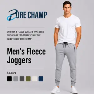 PURE CHAMP Mens Sweatpants 3 Pack Fleece Active Athletic Workout Jogger Sweatpants for Men with Zipper Pocket Size S-3XL