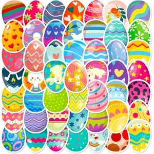 50 Pcs Easter Egg Stickers, Basket Stuffers for Easter Egg Decoration