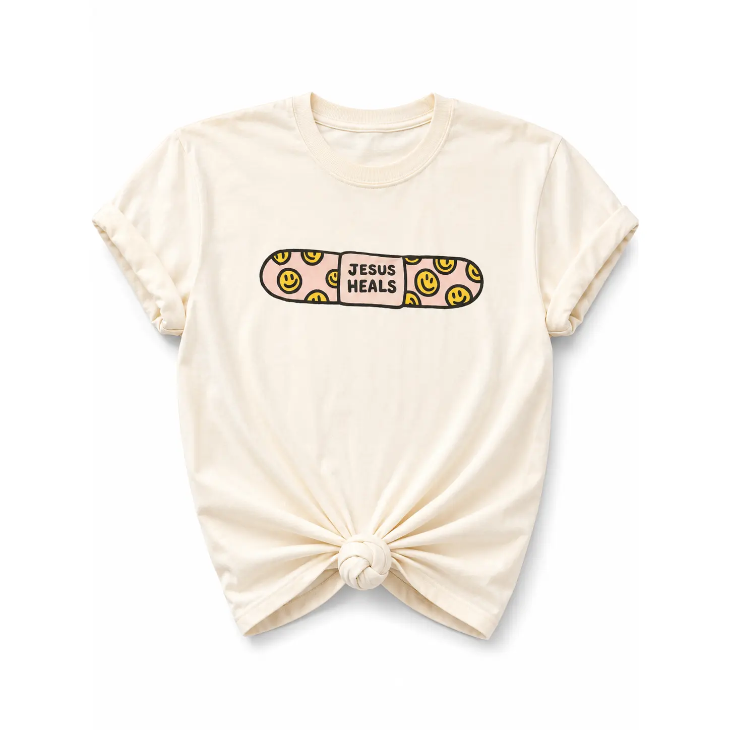 Plus/Reg Short Sleeve "Jesus Heals" Graphic Tee