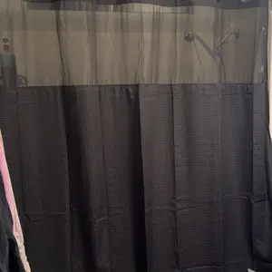 Waffle Pattern No-Hook Shower Curtain,1 Count Double Layer Waterproof Bathroom Curtain with Snap in Liner ,Size Adaptability Washable Bathroom Accessories, for Hotel Salon Room,Home Dector,Household Items