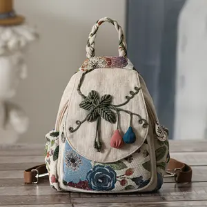 Womens Embroidered Lightweight & Artistic Crossbody Backpack Bag