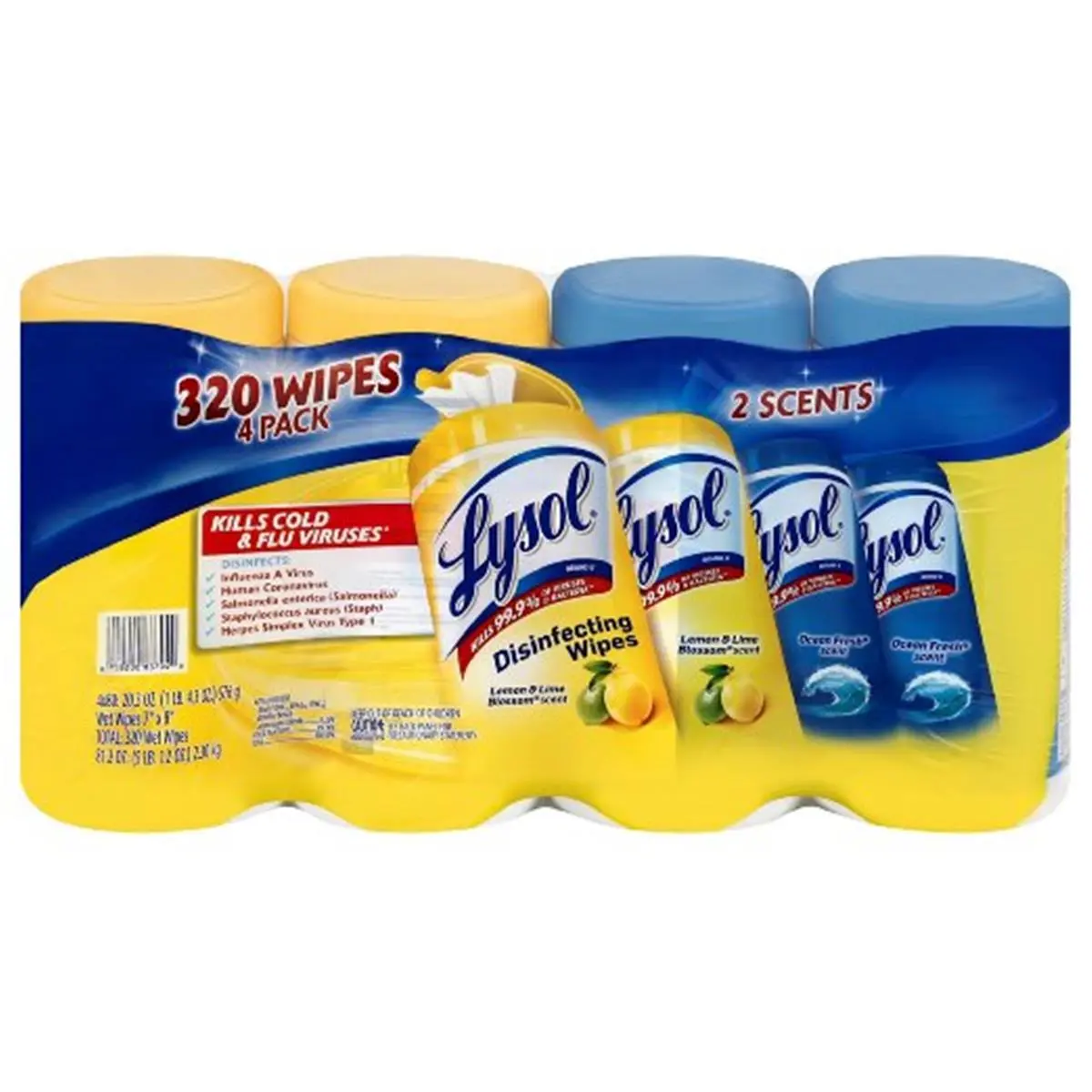 212 MAIN Reckitt Benckiser RAC90641 Scented Disinfecting Wipes Value Pack, Lemon & Lime Ocean Fresh Scent, 3-Pack Household Cleaning Supplies