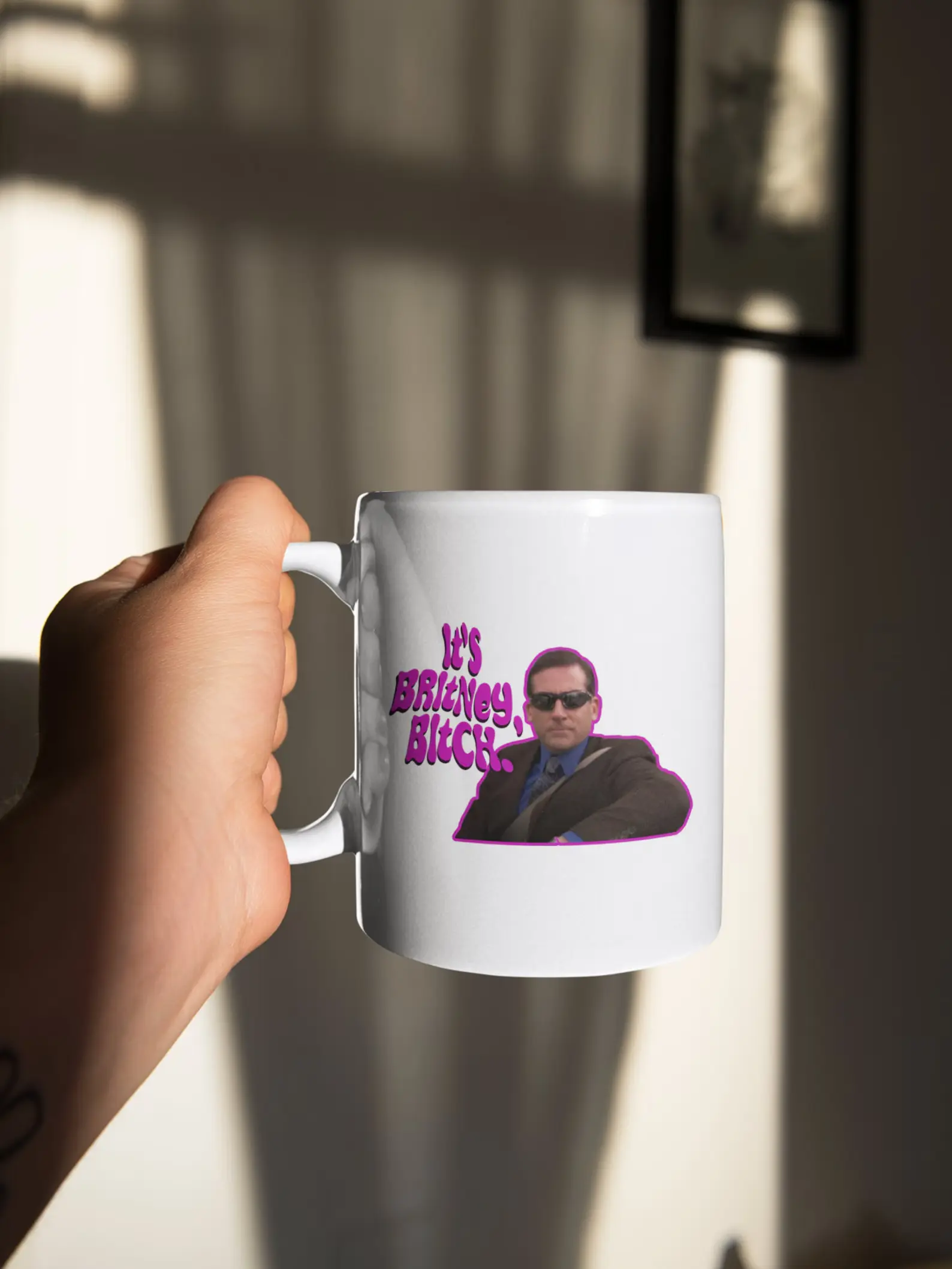 It's Bri*ney B**ch Michael Scott Mug The Office Mug Funny Mug Gift For Her Office Fan Gift White 11 oz Ceramic Mug Gift